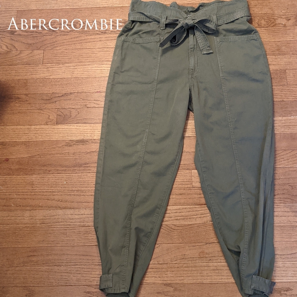 ABERCROMBIE Olive Green High Waisted Cargo Pants